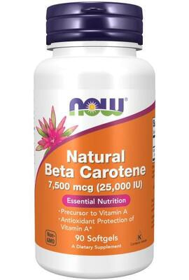 NOW Natural Beta Carotene 25000 iu 90 softgels (,  3)