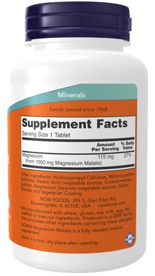 NOW Magnesium Malate 1000 mg 180 tabs (,  1)