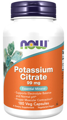 NOW Potassium Citrate 99 mg 180 vcaps (,  1)