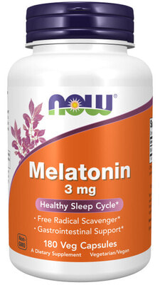 NOW Melatonin 3mg 180 vcaps (,  1)