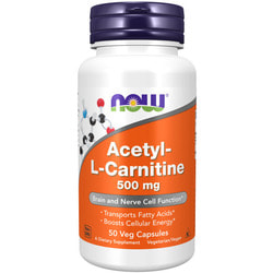 NOW Acetyl L-Carn 500mg 50 vcaps.  2