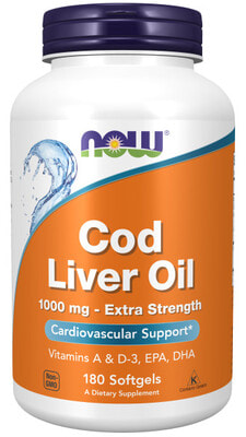 NOW Cod Liver Oil 1000 mg 180 softgels