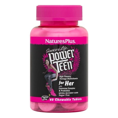 Natures Plus Power Teen Multivitamin For Her 60 Chewable tabs ()