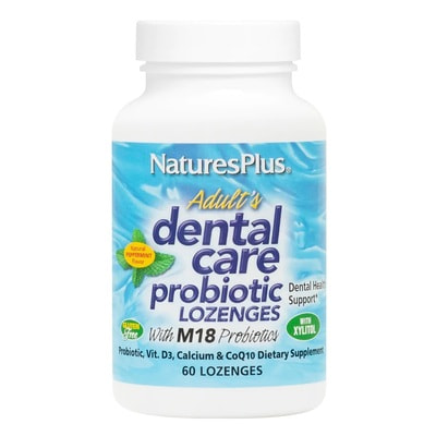 Natures Plus Adults Dental Care Probiotic Peppermint 60 loz ()