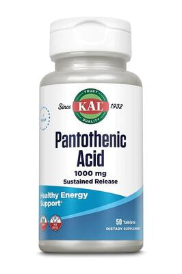 KAL Pantothenic Acid SR 1000mg 50 tab