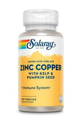 Solaray Zinc + Copper 100 vcap