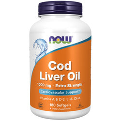 NOW Cod Liver Oil 1000 mg 180 softgels