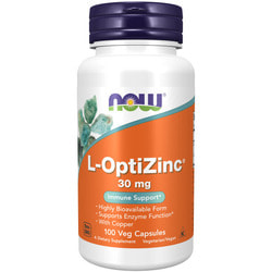 NOW L-Optizinc 30mg+copper 100 caps