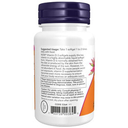 NOW Vitamin D3 400IU 180 softgels